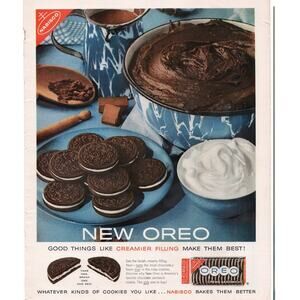 Nabisco Oreo / Winston Cigarette Magazine Advertisement 1960s Cookie Tobacciana